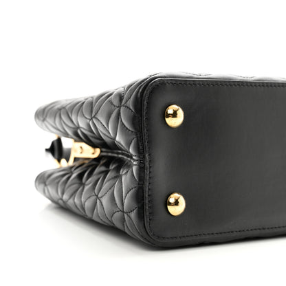 Louis Vuitton Lambskin Quilted Flower Capucines PM Black 8 of 9