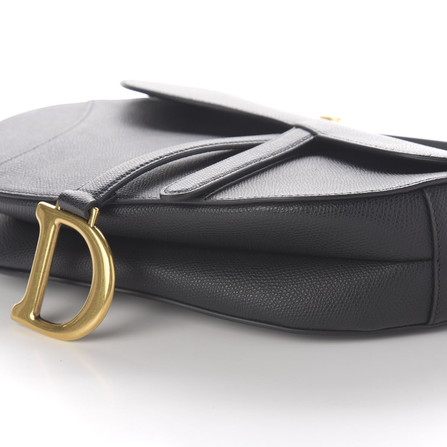 Christian Dior Grained Calfskin Saddle Bag Black 7 of 10