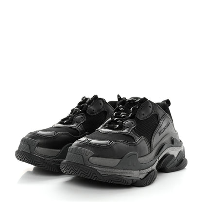 Balenciaga Fabric Mesh Womens Triple S Sneakers 38 Black 3 of 8