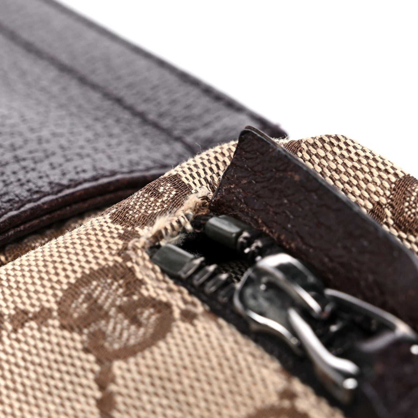 GG Monogram Double Pocket Belt Bag Dark Brown