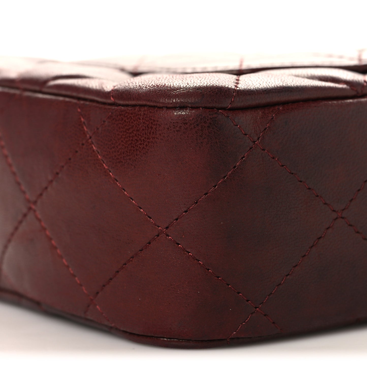 Lambskin Quilted Timeless Camera Case Burgundy