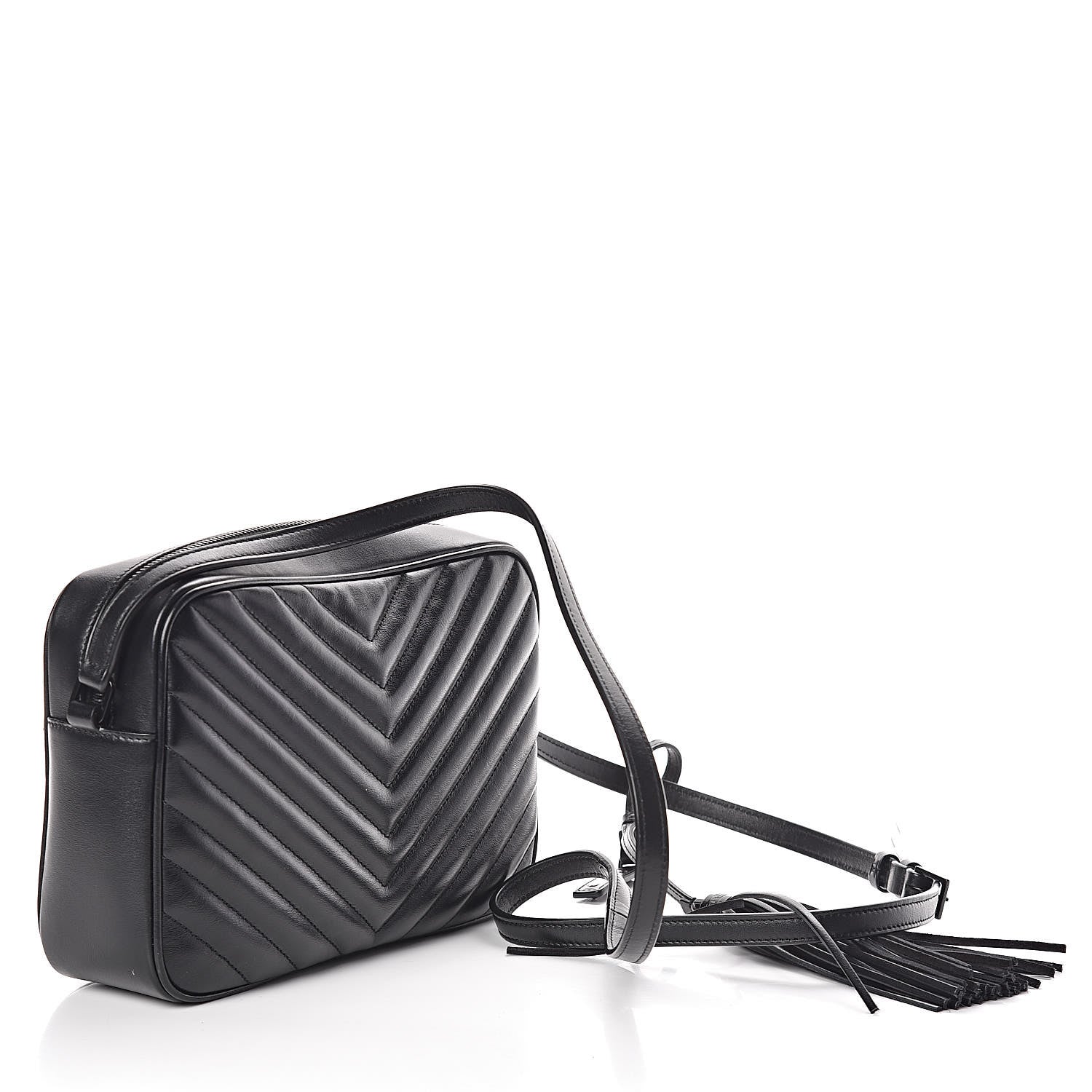 Saint Laurent Calfskin Matelasse Monogram Lou Camera Bag Black 3 of 9