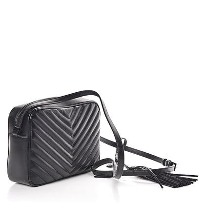 Saint Laurent Calfskin Matelasse Monogram Lou Camera Bag Black 3 of 9