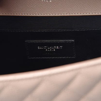 Saint Laurent Grain De Poudre Textured Mixed Matelasse Medium Triquilt Monogram Satchel Marble Pink 6 of 7
