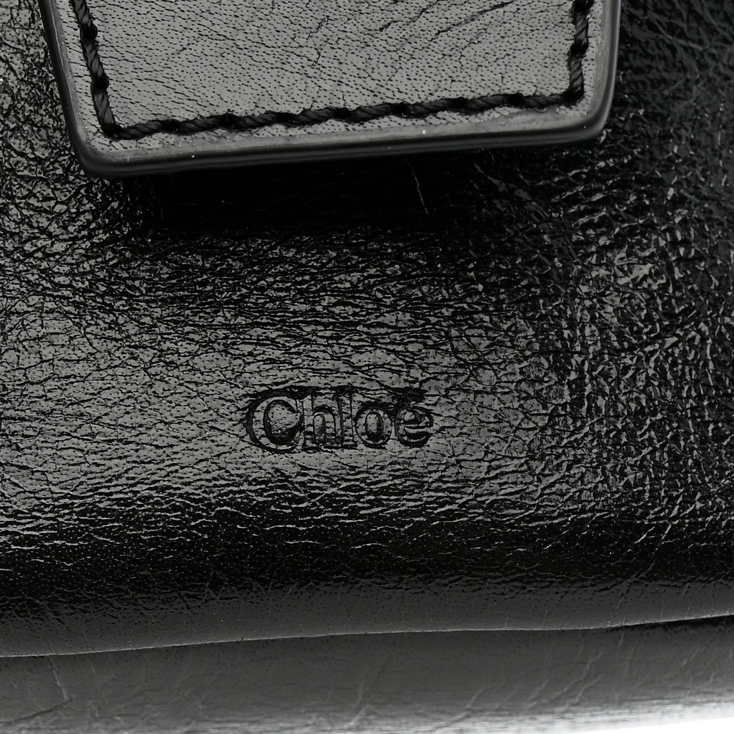 Shiny Calfskin Camera Crossbody Black