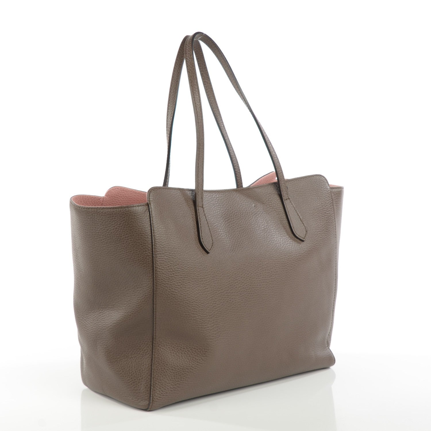 Gucci Dollar Calfskin Medium Swing Tote Grey Field Soft Pink 3 of 8