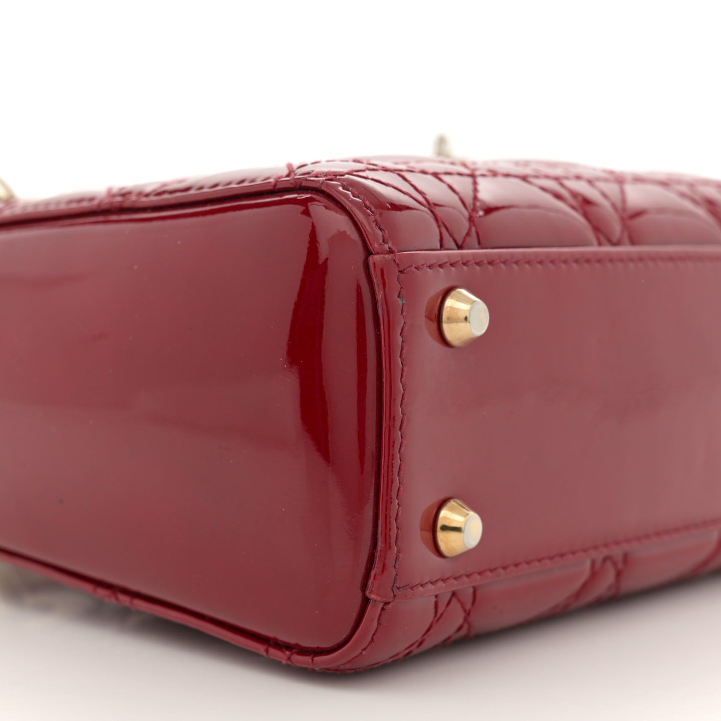 Patent Cannage Mini Lady Dior Red