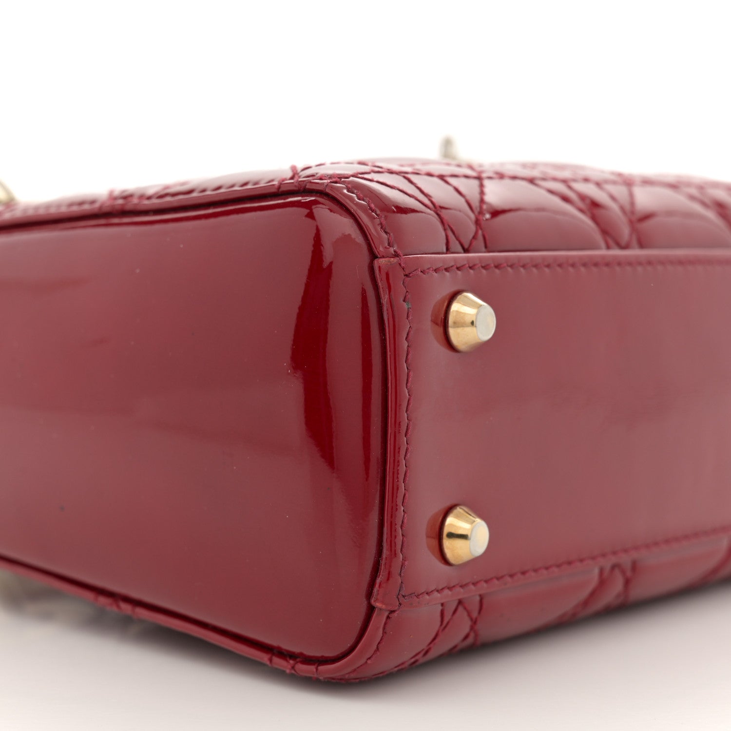 Christian Dior Patent Cannage Mini Lady Dior Red 8 of 11