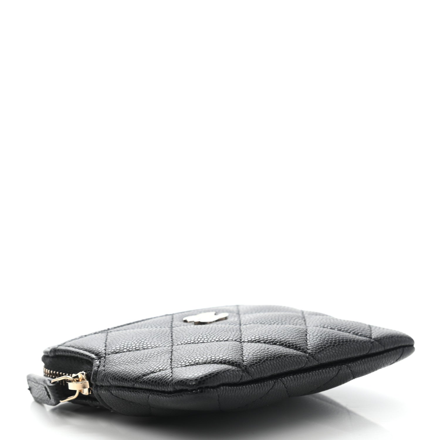 Chanel Caviar Quilted Zip Card Holder Wallet Black 4 of 8