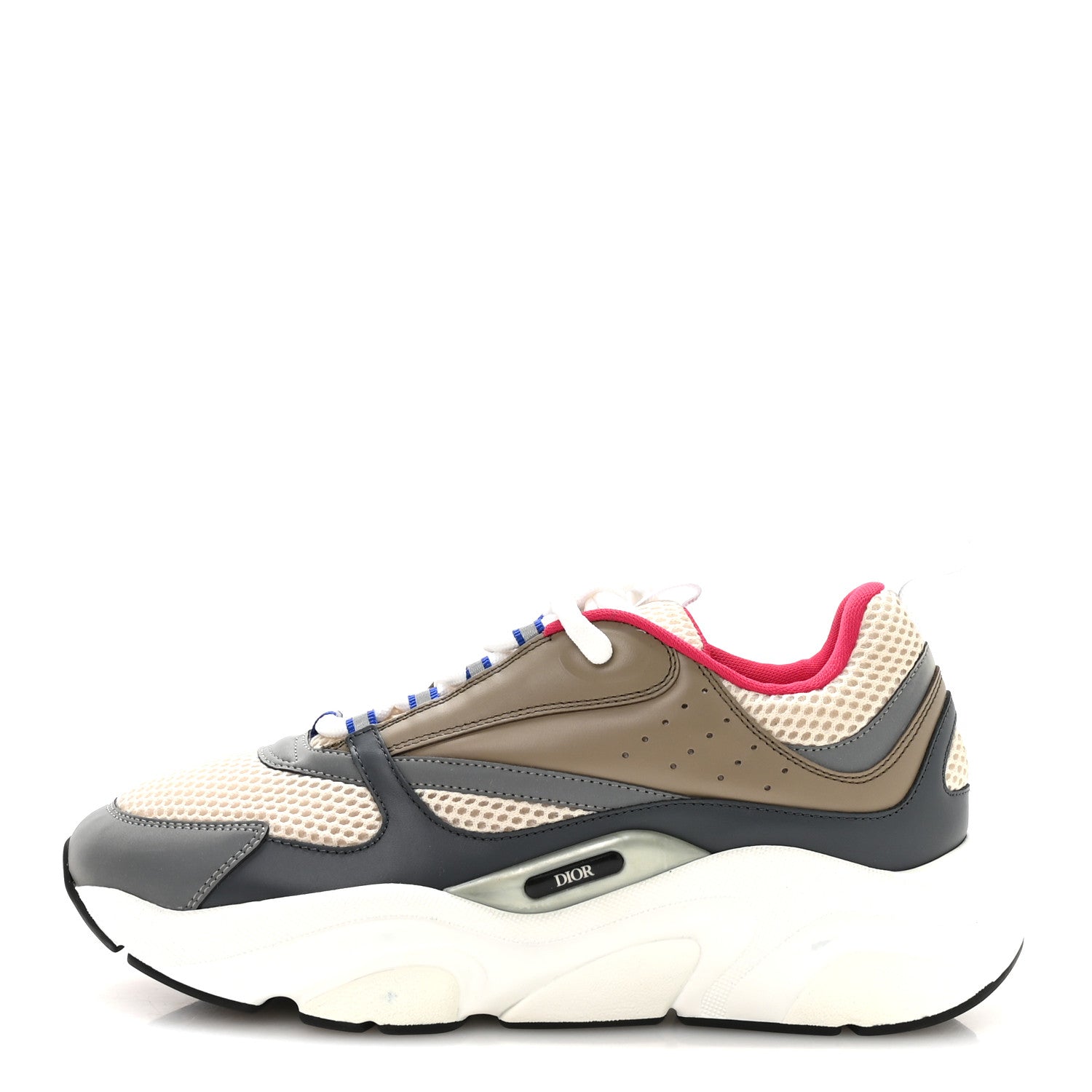 Christian Dior Technical Mesh Calfskin Mens B22 Sneakers 43 Beige Deep Grey Brown 1 of 8