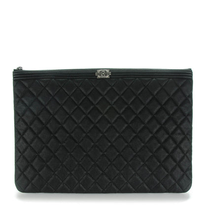 Chanel Caviar Quilted Large Boy Cosmetic Case Black 1 of 6