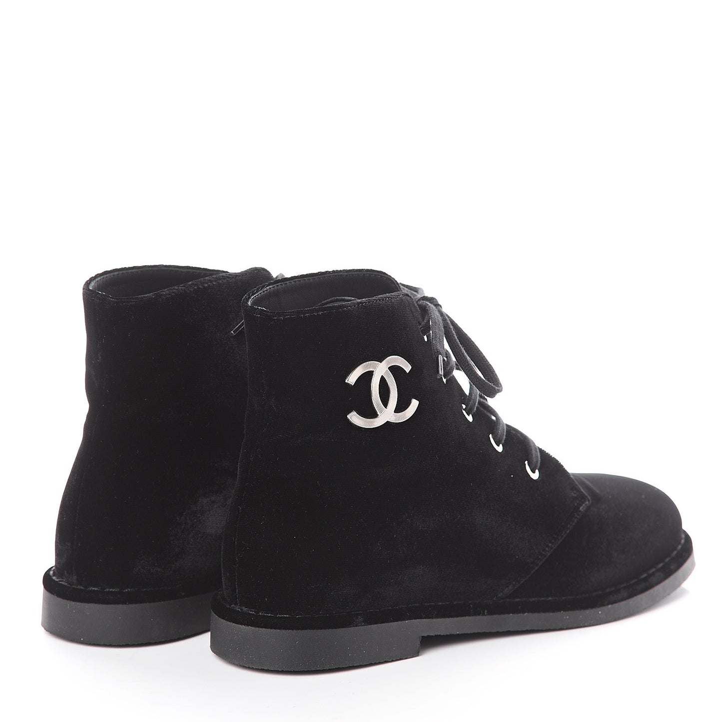 Velvet CC Lace Up Boots 41 Black