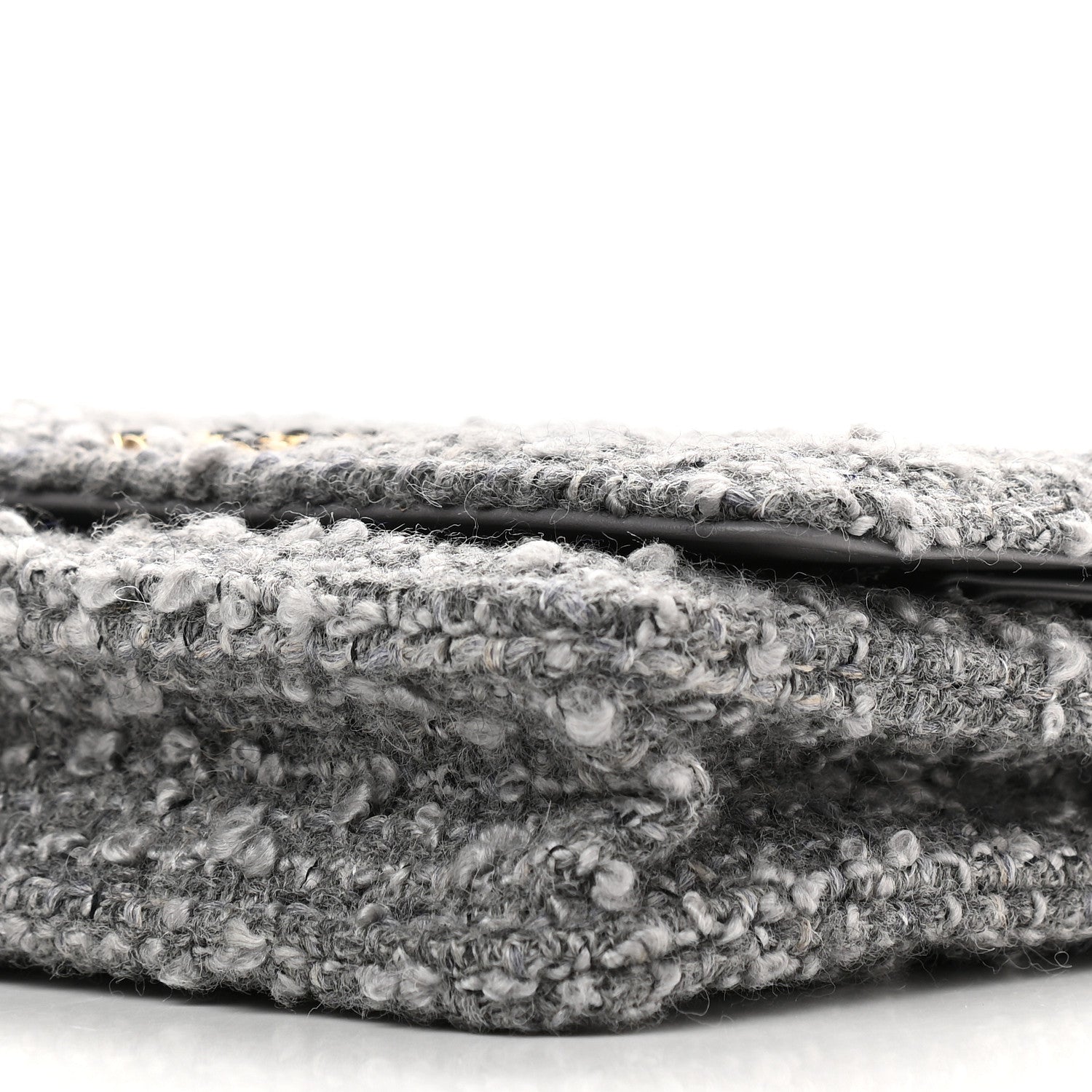 Chanel Wool Tweed Lambskin Quilted Chanel 19 Wallet On Chain WOC Grey 10 of 11