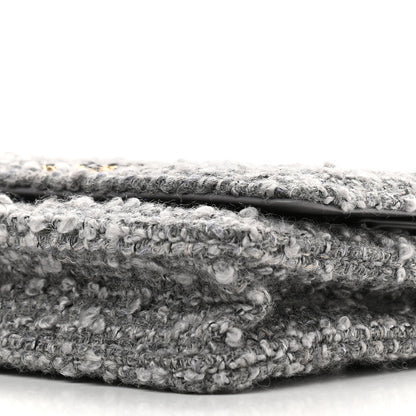 Chanel Wool Tweed Lambskin Quilted Chanel 19 Wallet On Chain WOC Grey 10 of 11