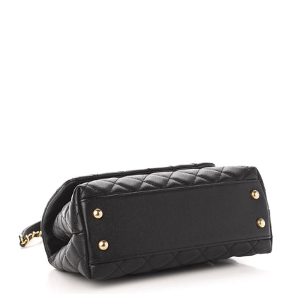 Chanel Caviar Lizard Embossed Quilted Mini Coco Handle Flap Black 4 of 10