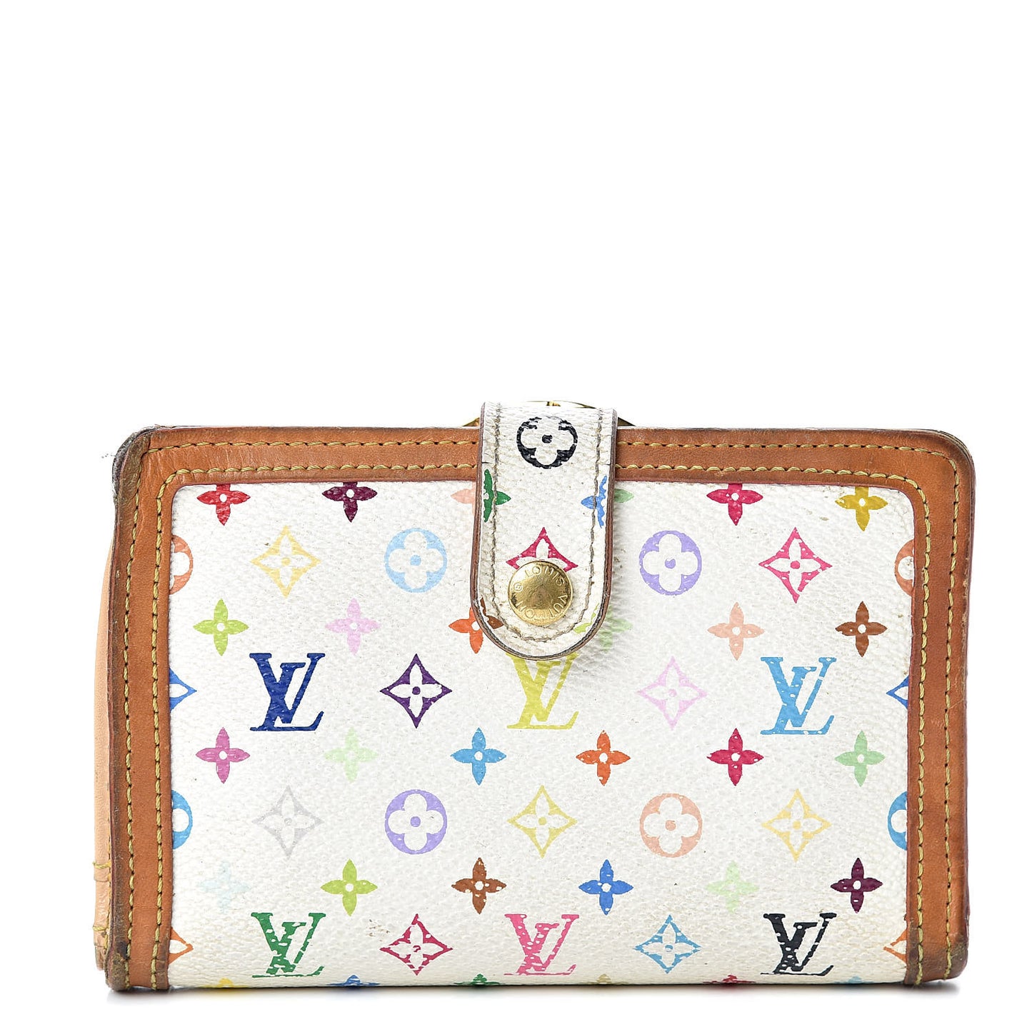 Monogram Multicolor French Purse Wallet White