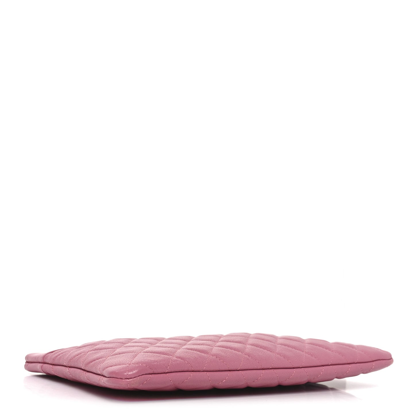 Sheepskin Quilted Mademoiselle Vintage Large Zip Pouch Pink