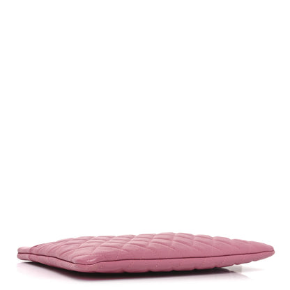 Chanel Sheepskin Quilted Mademoiselle Vintage Large Zip Pouch Pink 7 of 18