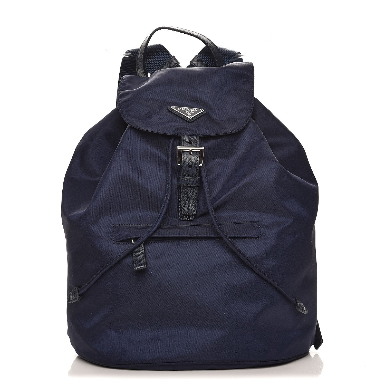 Prada Nylon Vela Saffiano Medium Cinch Backpack Baltico 1 of 7