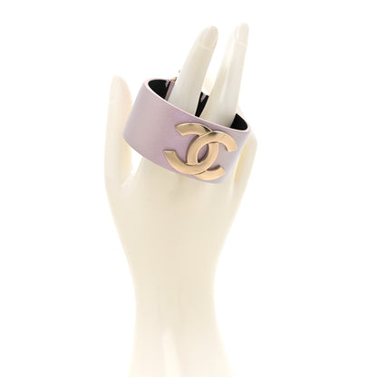 Chanel Iridescent Calfskin CC Wide Cuff M Lilac 2 of 5