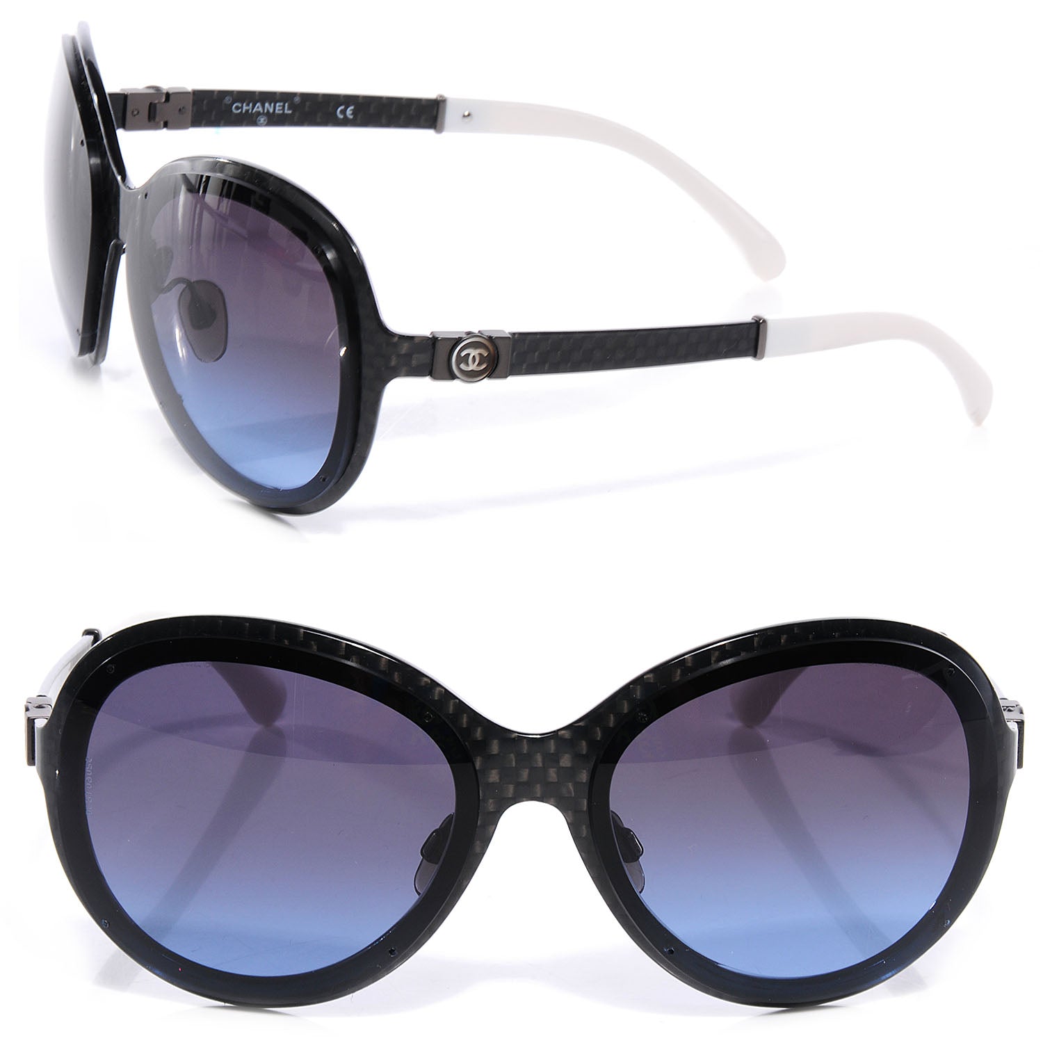 Chanel Carbon Fiber Aviator Sunglasses Dark Gray 1 of 5