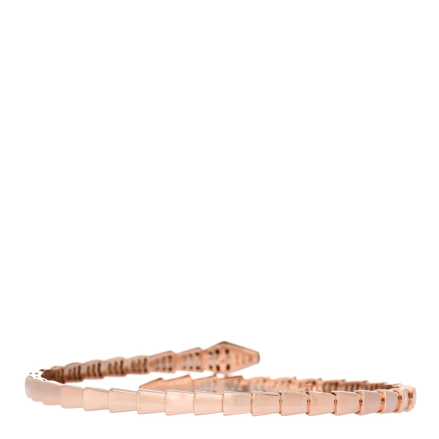 18K Rose Gold Diamond Serpenti Viper Bracelet L