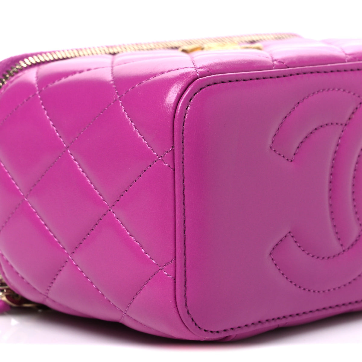 Chanel Lambskin Quilted Small Pillow Crush Vanity Case With Chain Purple 9 of 11
