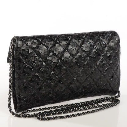 Chanel Vinyl Quilted Clutch With Chain Black 3 of 7