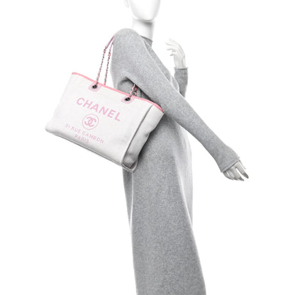 Chanel Woven Straw Raffia Small Deauville Tote Pink 2 of 12