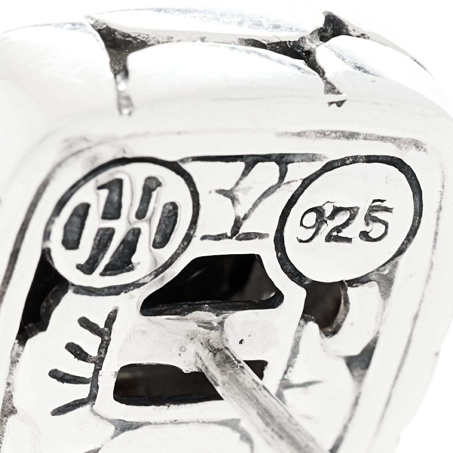 Sterling Silver Hematine Batu Kali Square Earrings