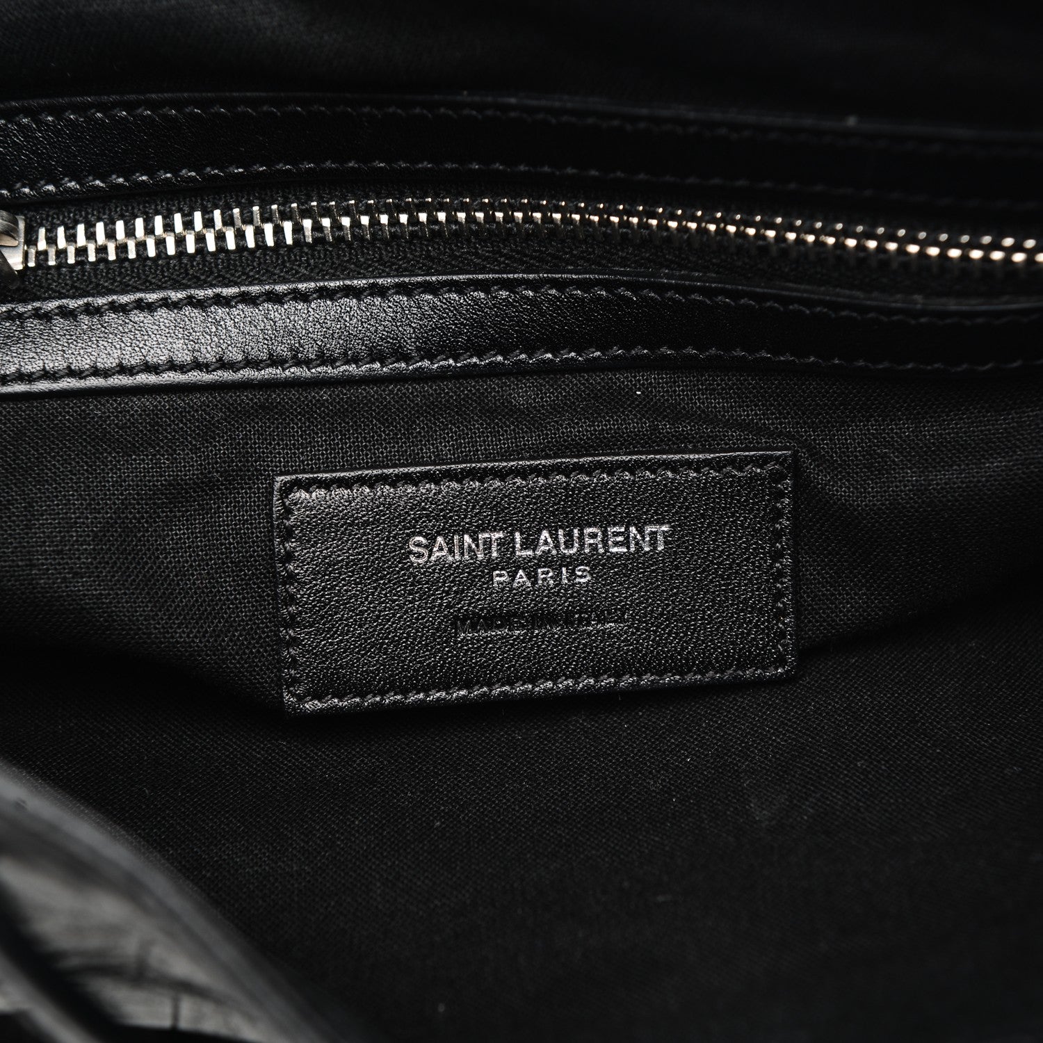 Saint Laurent Crocodile Embossed Lambskin Festival Backpack Black 8 of 8