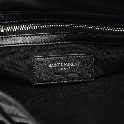 Saint Laurent Crocodile Embossed Lambskin Festival Backpack Black 8 of 8
