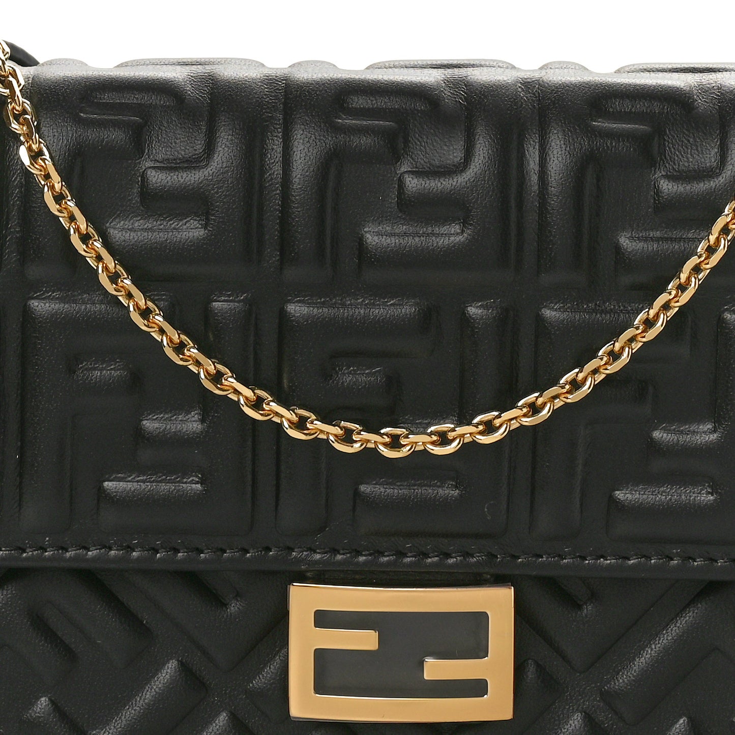 Nappa Matisse FF Embossed Wallet On Chain Black