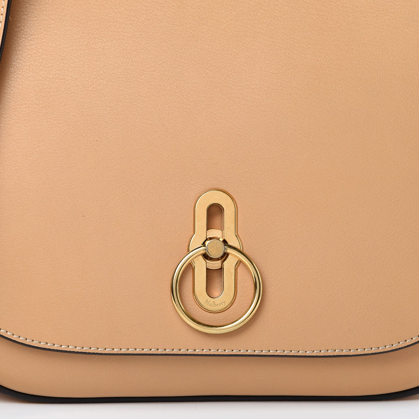 Silky Calfskin Amberley Satchel Dark Golden Yellow