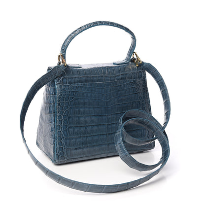 Nancy Gonzalez Crocodile Top Handle Shoulder Bag Blue 2 of 9