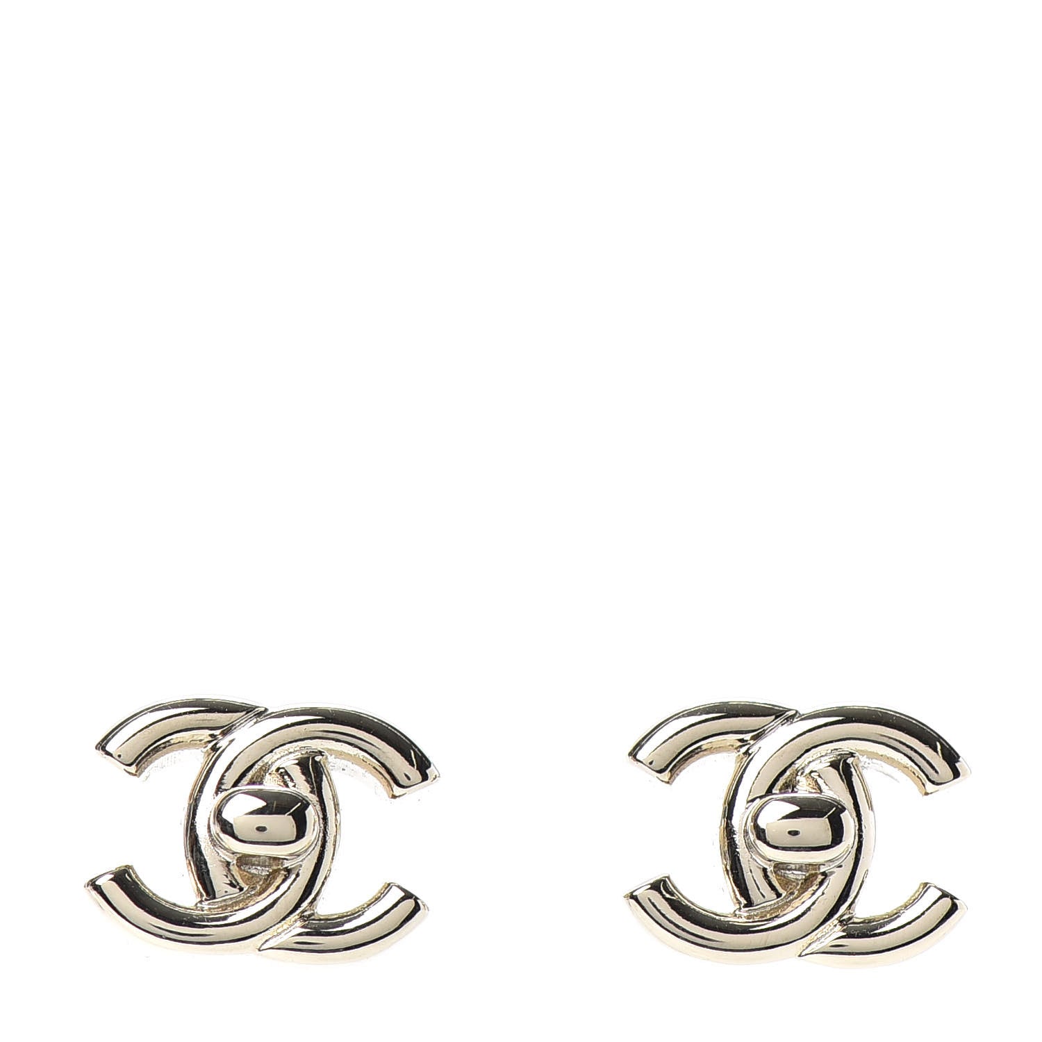 Chanel Metal CC Turnlock Earrings Gold 1 of 4