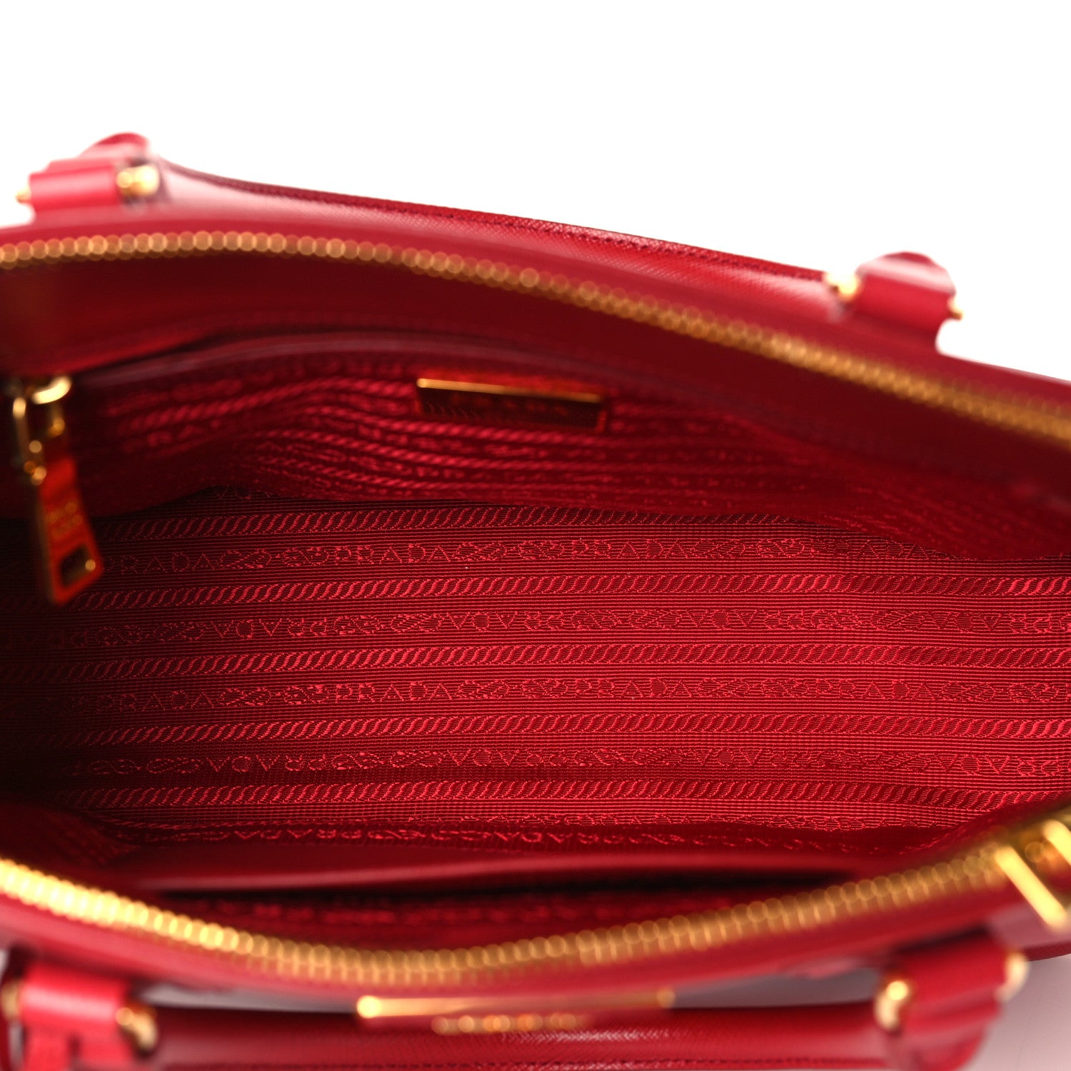 Prada Saffiano Vernice Small Galleria Double Zip Rosso 5 of 11