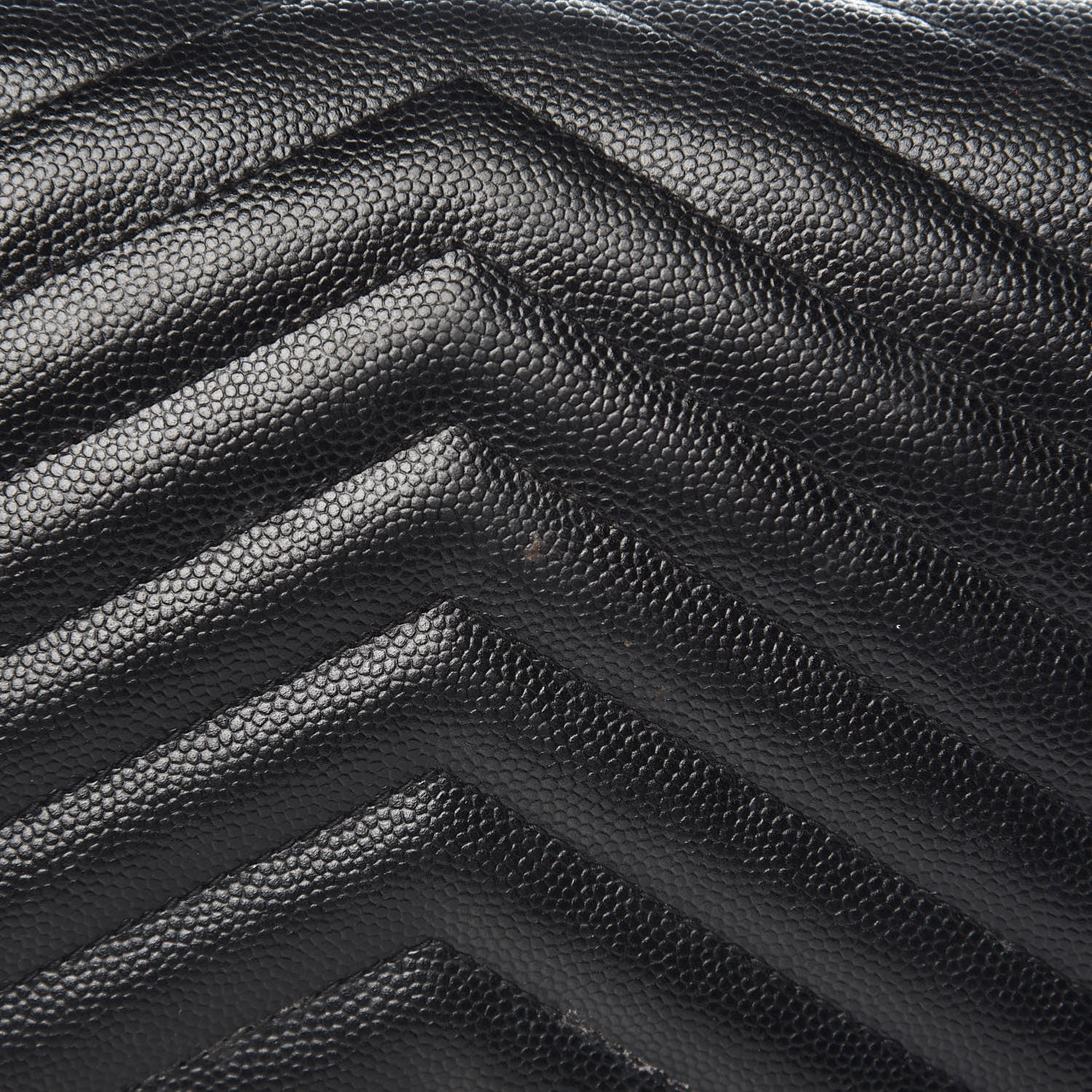 Saint Laurent Grain De Poudre Matelasse Chevron Monogram Envelope Chain Wallet Black 9 of 15