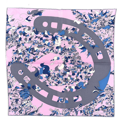 Hermes Silk Vintage Quatre Chevaux Detail Rose Gris 1 of 4