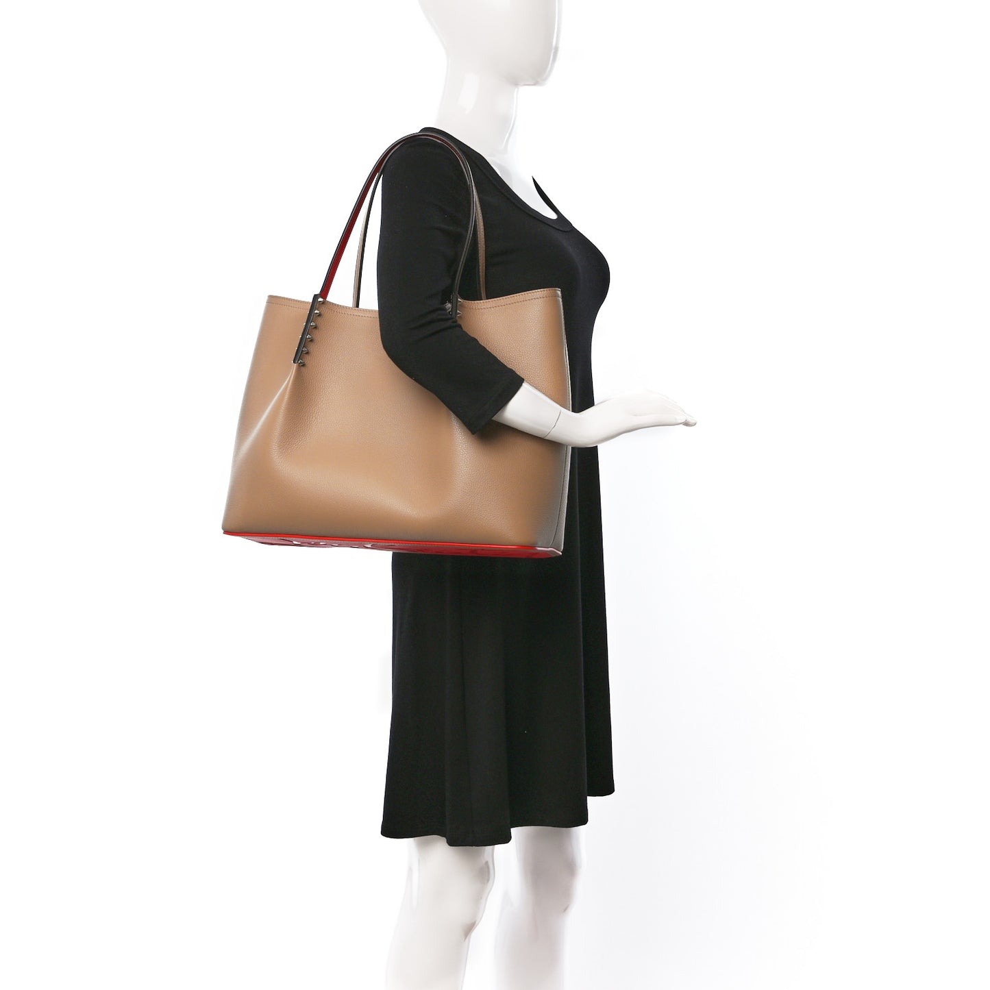 Calfskin Empire Large Cabarock Spikes Tote Fennec