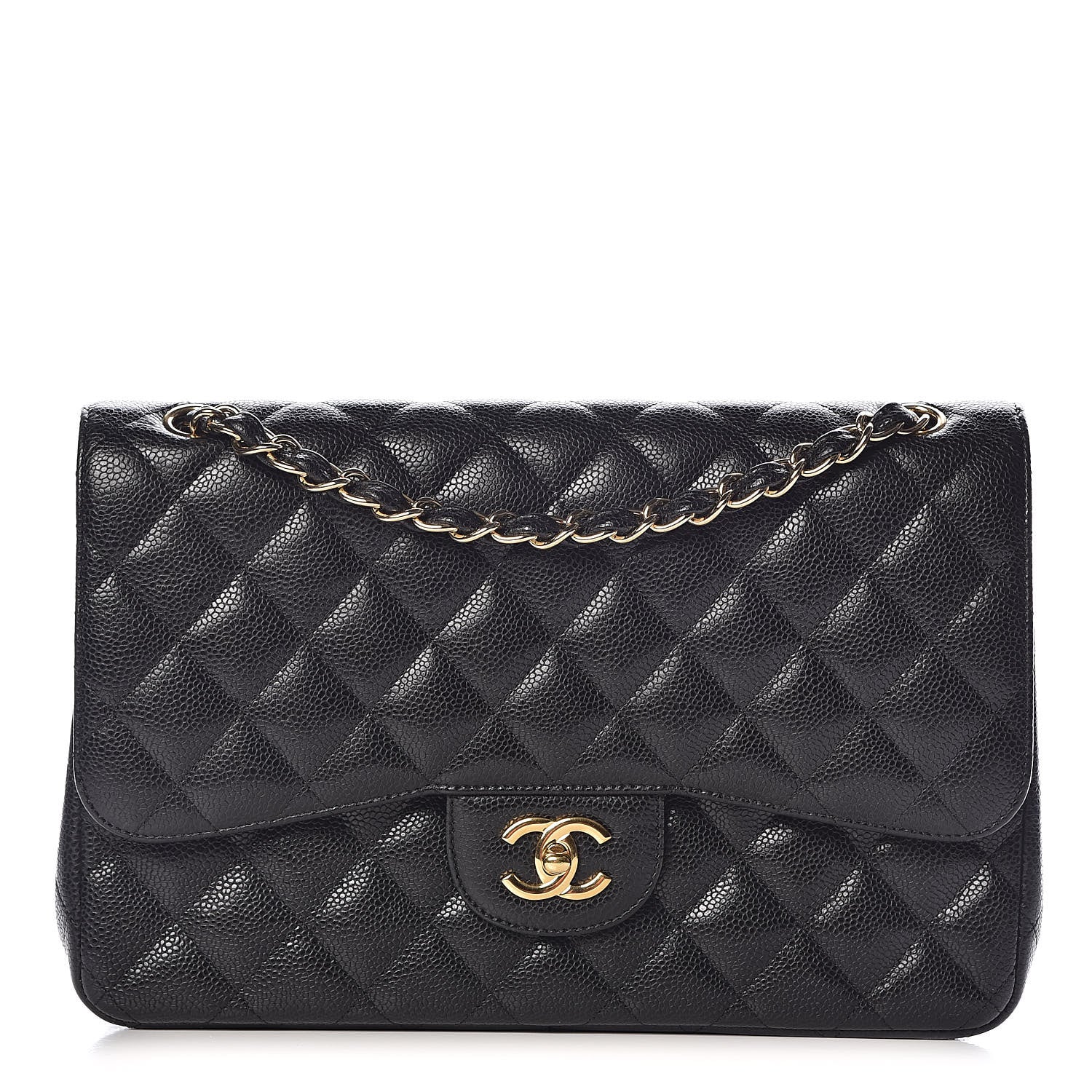 Chanel Caviar Quilted Jumbo Double Flap Black 1 of 14