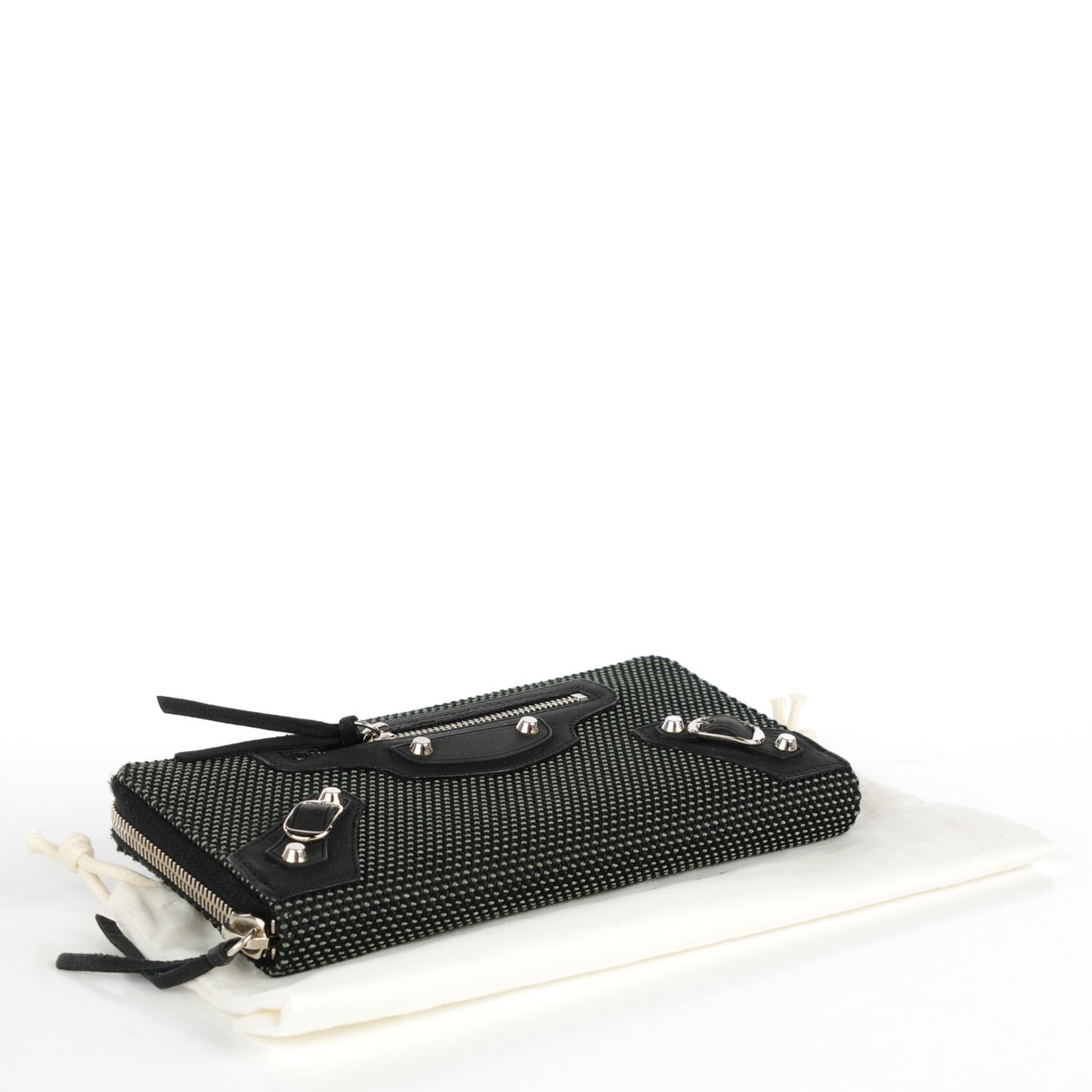 Canvas Agneau Classic Hardware Continental Zip Around Wallet Black