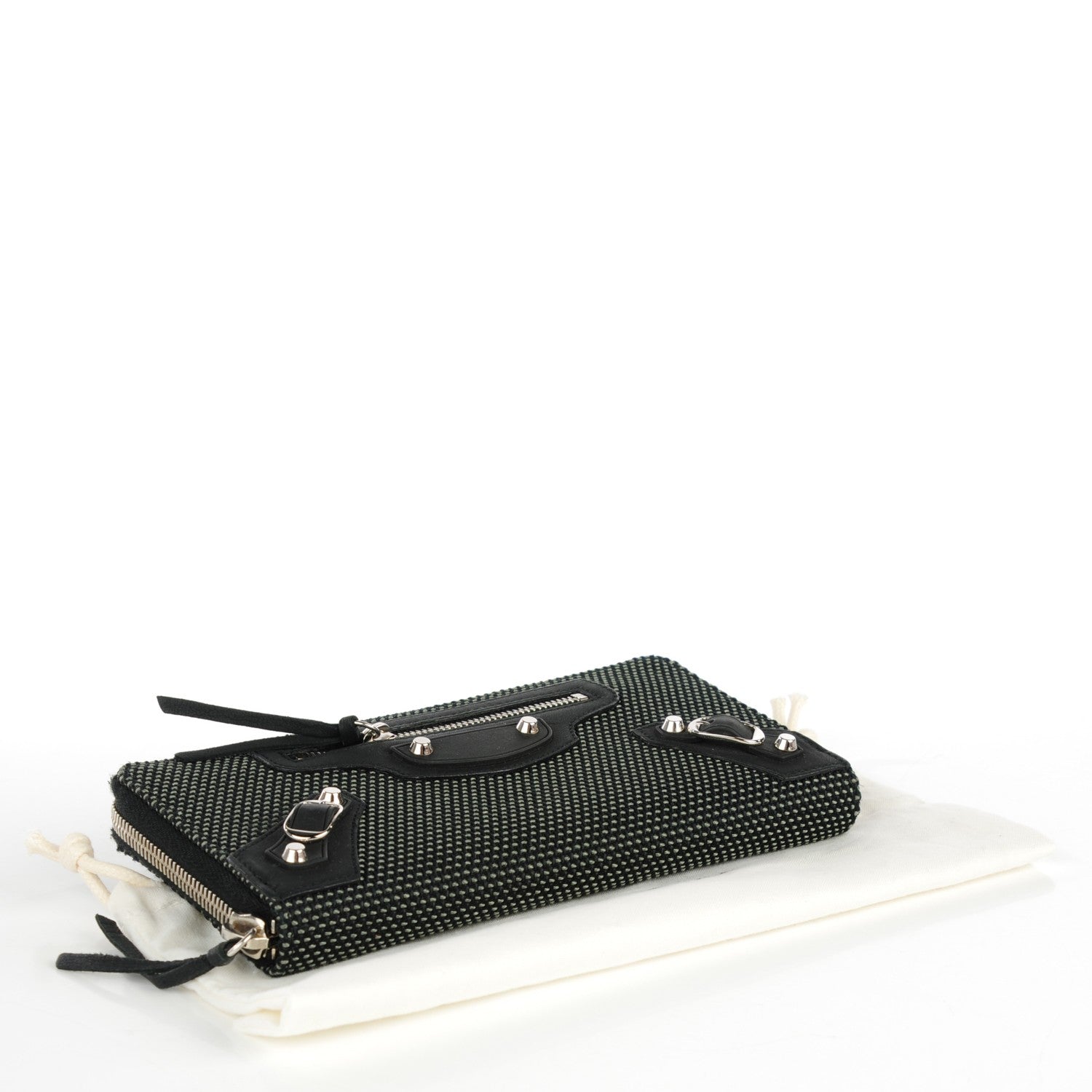 Balenciaga Canvas Agneau Classic Hardware Continental Zip Around Wallet Black 4 of 6