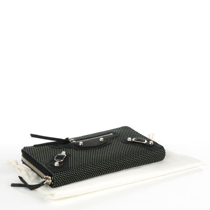 Balenciaga Canvas Agneau Classic Hardware Continental Zip Around Wallet Black 4 of 6