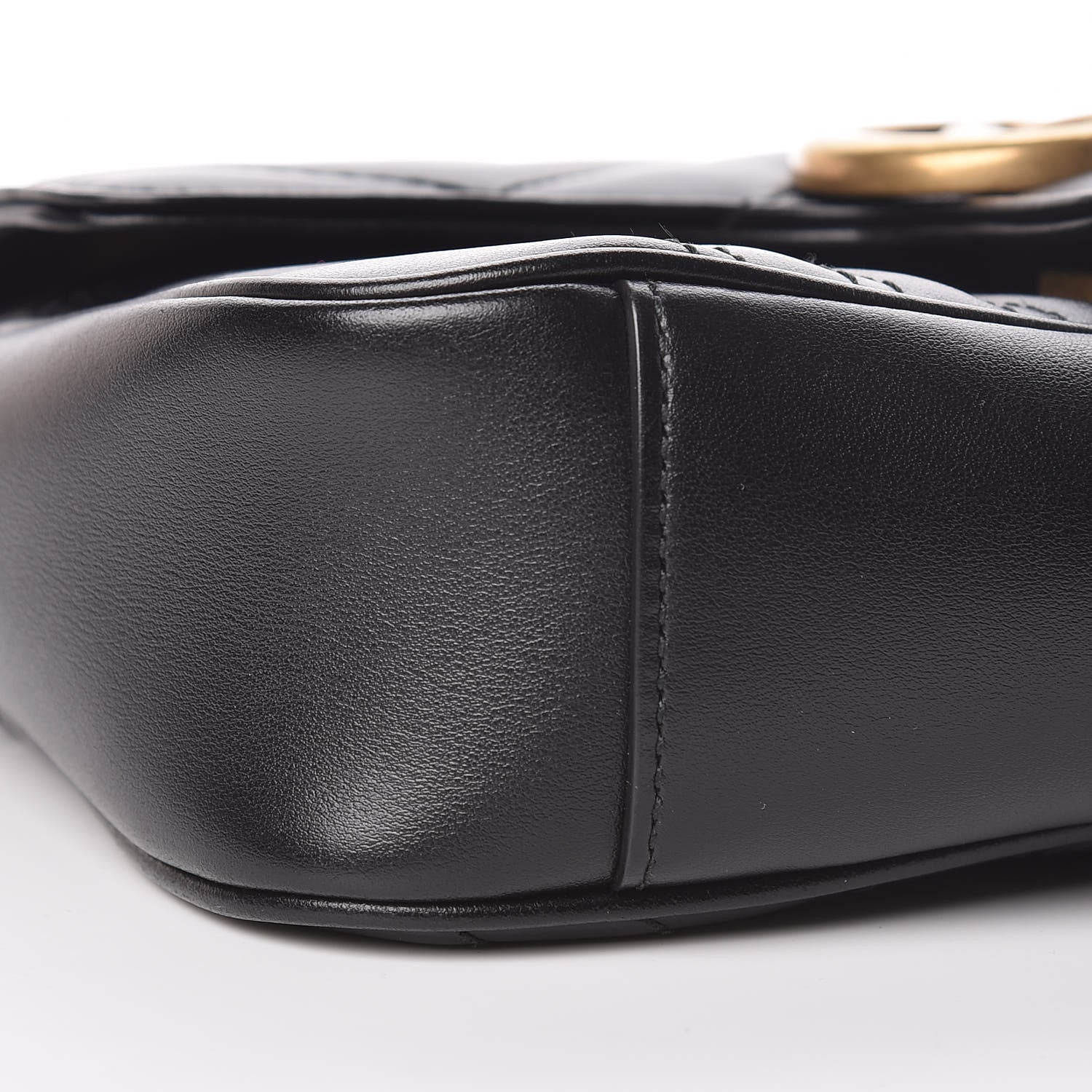 Gucci Calfskin Matelasse Mini GG Marmont Shoulder Bag Black 8 of 11