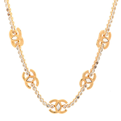 Chanel Metal Crystal CC Marquise Choker Gold 1 of 5