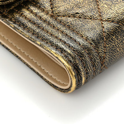 Chanel Cracked Metallic Calfskin Quilted Compact Boy Wallet Gold 11 of 17