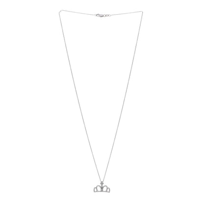 Roberto Coin 18K White Gold Diamond Tiny Treasures Crown Pendant Necklace 3 of 5