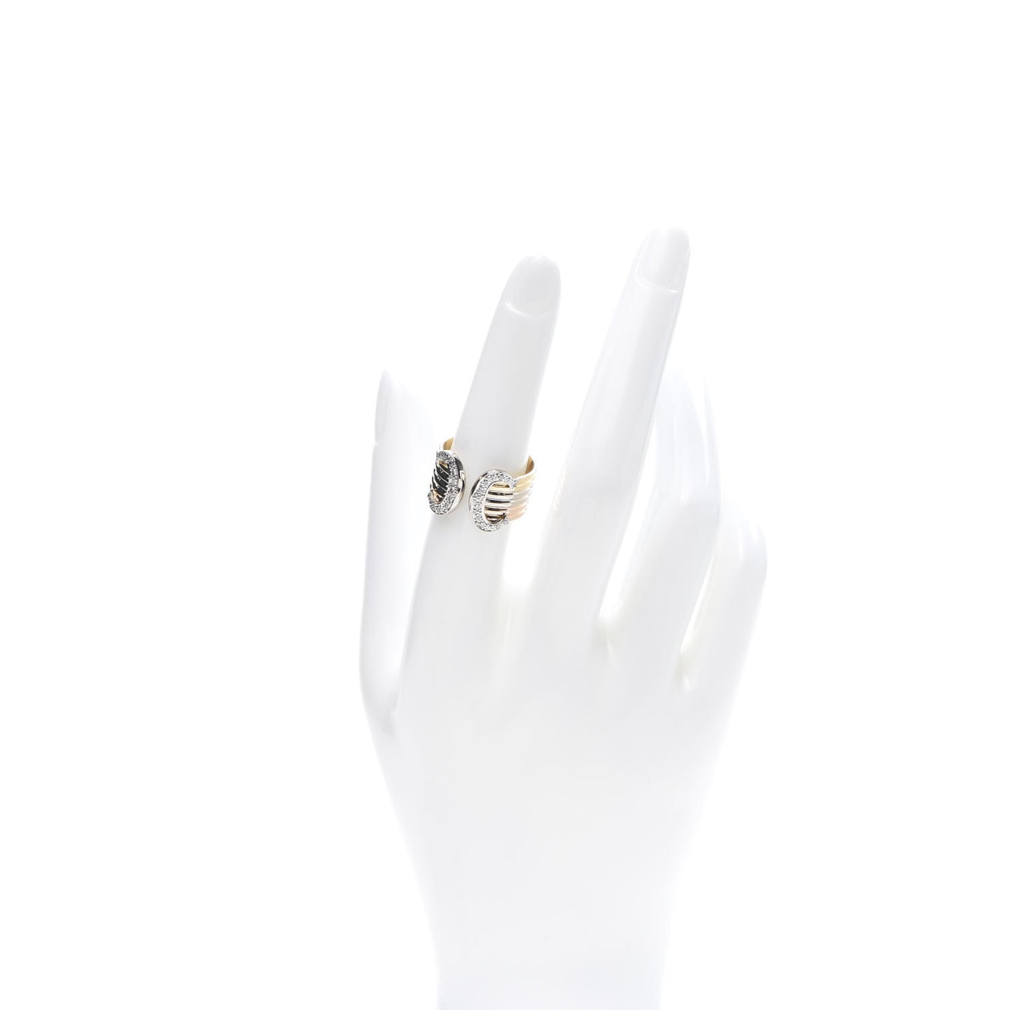 18K Pink Yellow White Gold Diamond 13mm C De Ring 57 8