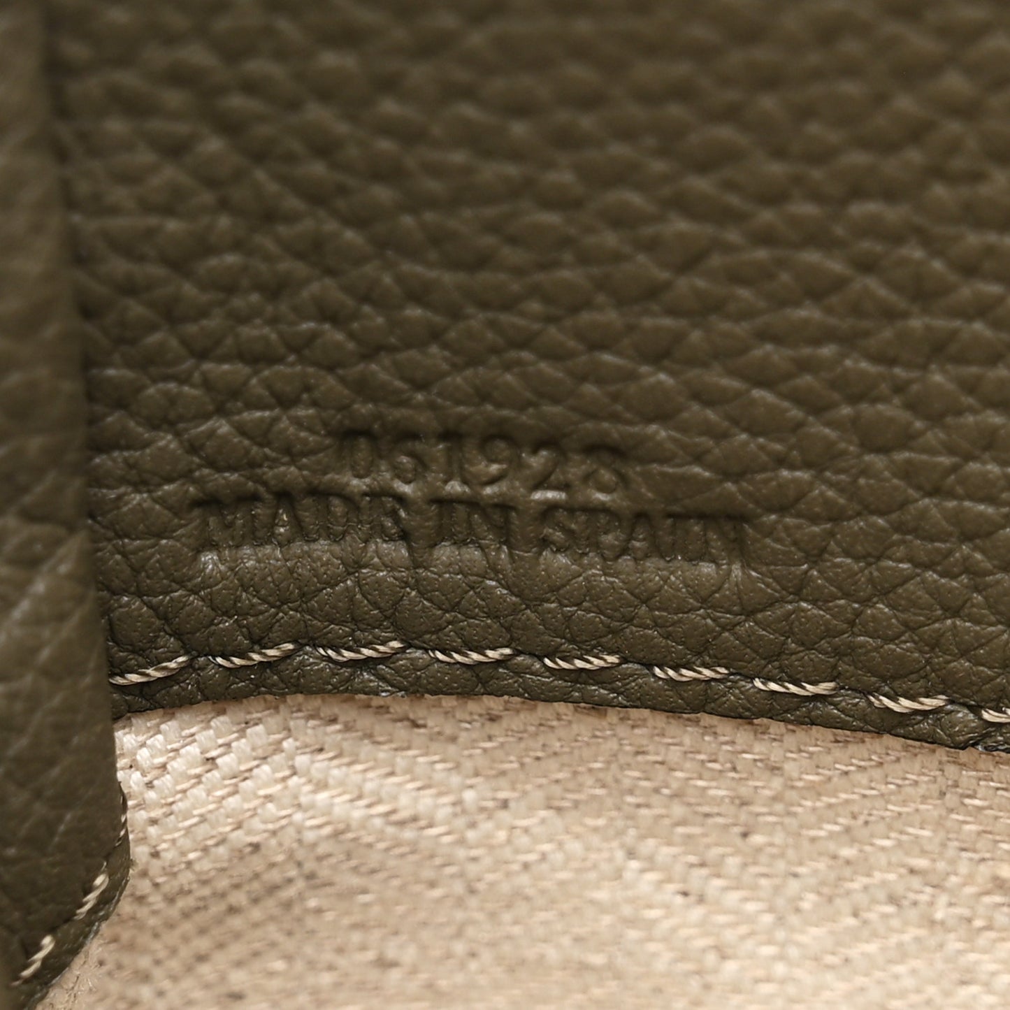 Soft Grained Calfskin Compact Hammock Shoulder Bag Khaki Green